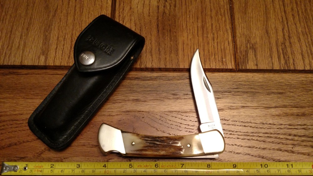 Vintage Buck Knife USA 110 4 DOT 2 PIN Bone Handle w/Leather Vintage Buck Knife USA 110 4 DOT 2 PIN Bone Handle w/Leather