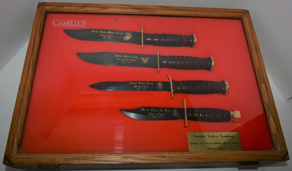 Vintage Camillus 4 Piece Salute to the Armed Forces Knife