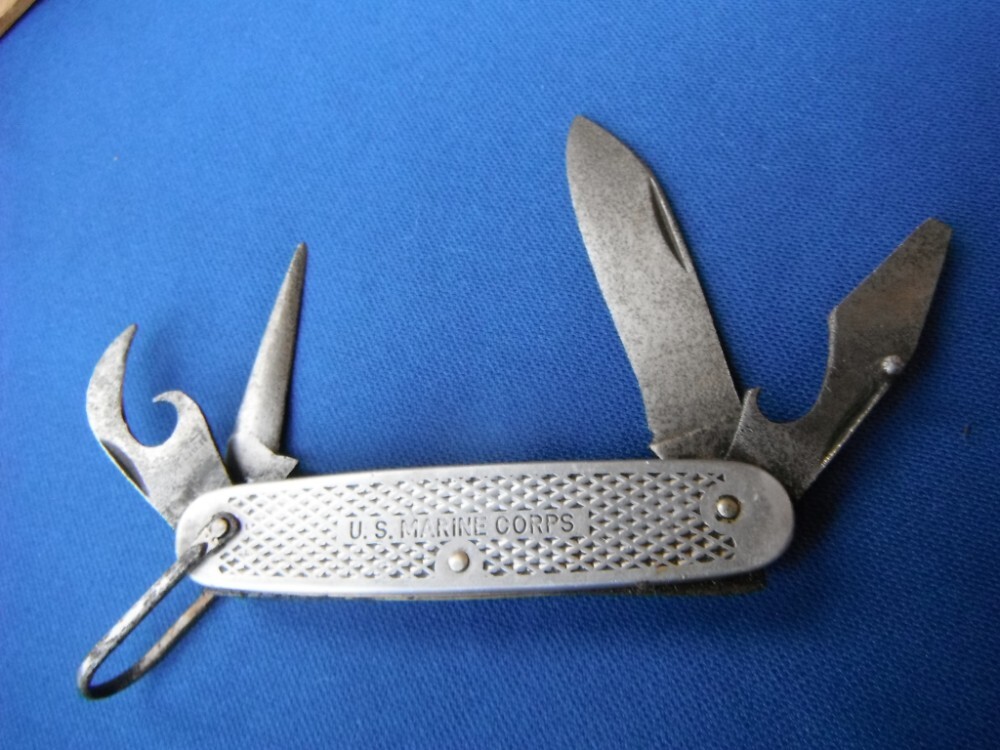 WWII / WW2 U.S MARINE CORPS 4 Blade Utility Pocket Knife