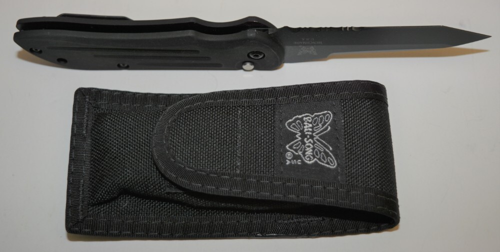 Vintage Benchmade Elishewitz Automatic Tanto Blade Knife Unused with Sheath