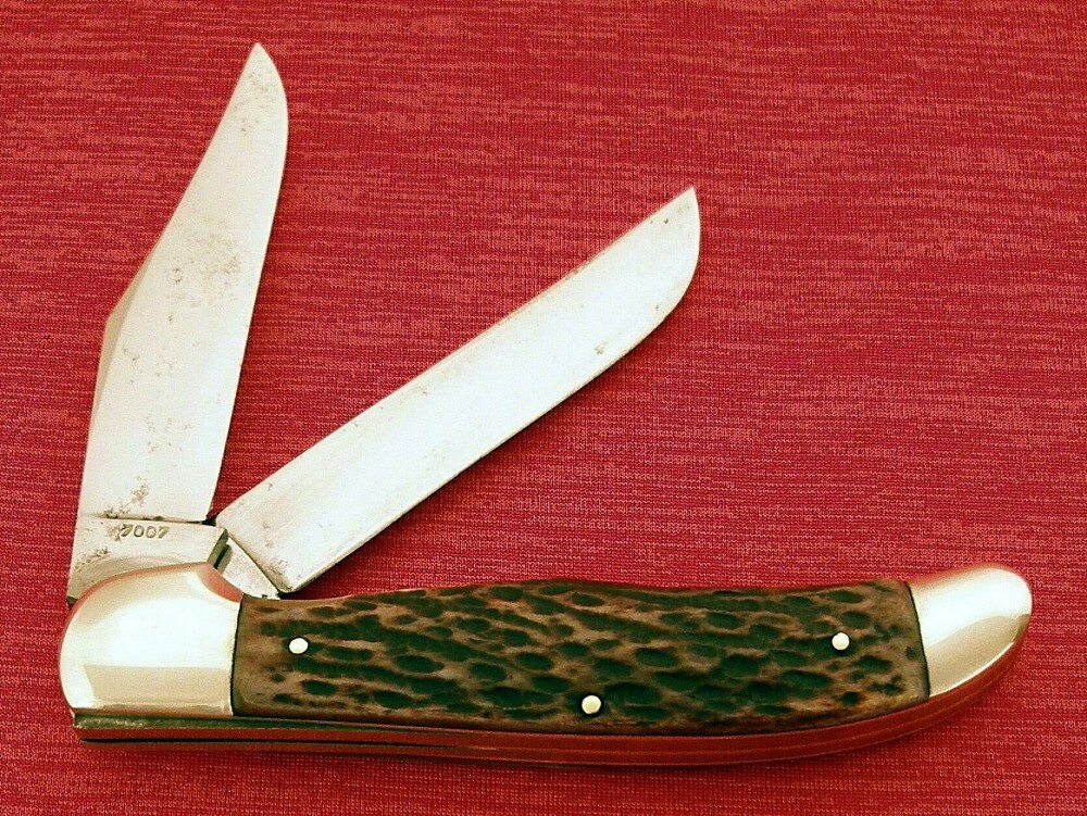 JOHN PRIMBLE BELKNAP Germany 7007 Old Bone FOLDING HUNTER Etch Knife 1950's