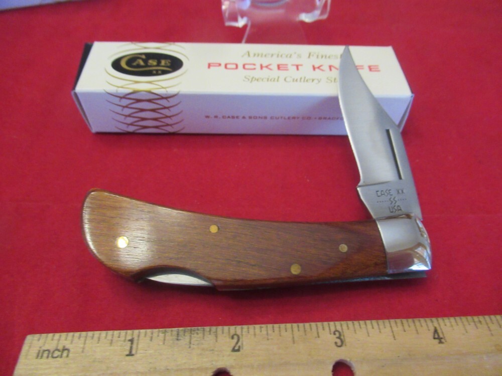 Case XX 1981 Maple Wood Handle Lockback Pattern # P1051 1/2L SSP