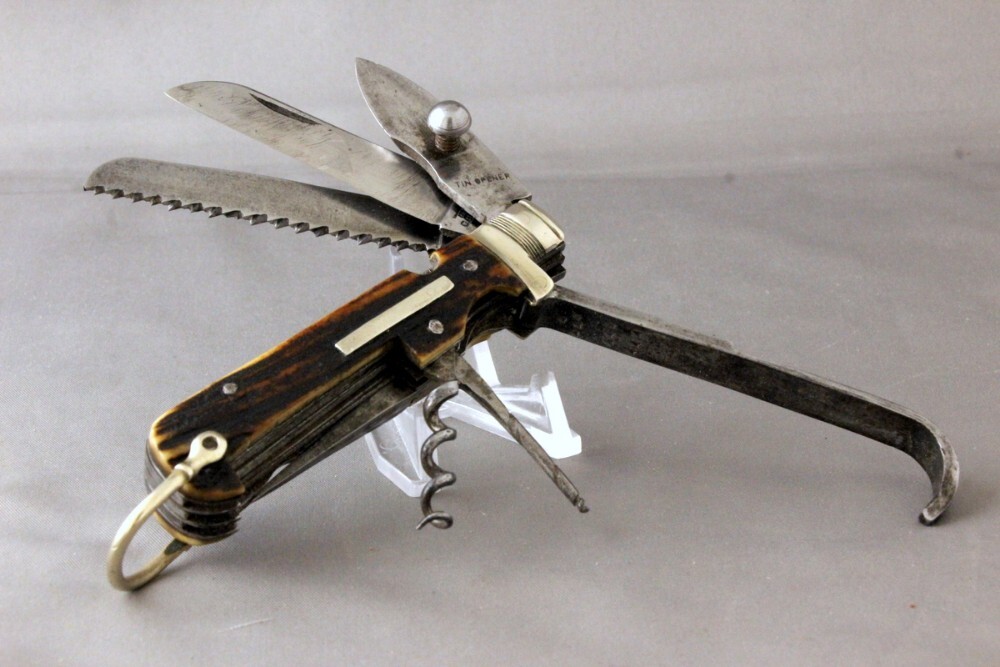 G. BUTLER & Co Horseman's Knife or Tool, Excellent Stag Handles, Used