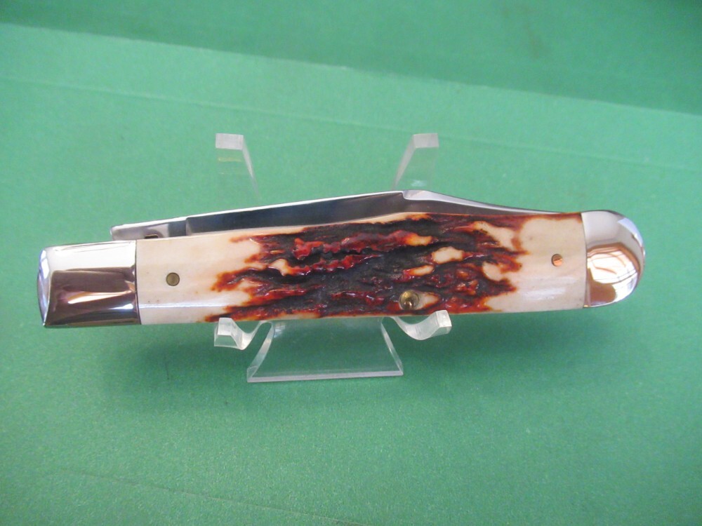 Case XX 1996 Red Stag Cheetah Pattern without Swing Guard
