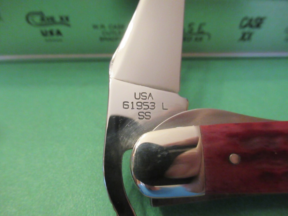 Case XX 2000 Red Bone Russlock In Metal Tang Stamp Tin