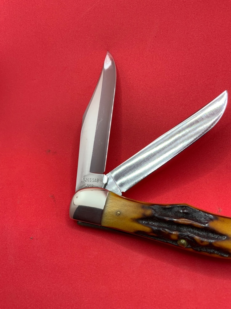 Case XX 5265 SAB SSP Blue Scroll 1977 Stag Folding Hunter