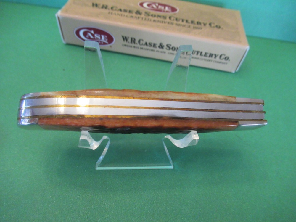 Case XX 1997 Chestnut Bone High Carbon Steel Mini Trapper Pattern # 6207 CV
