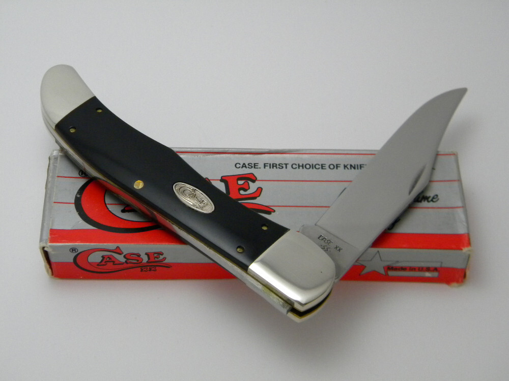 Case XX USA 2165 1988 Slick Black Folding Hunter Knife in Box