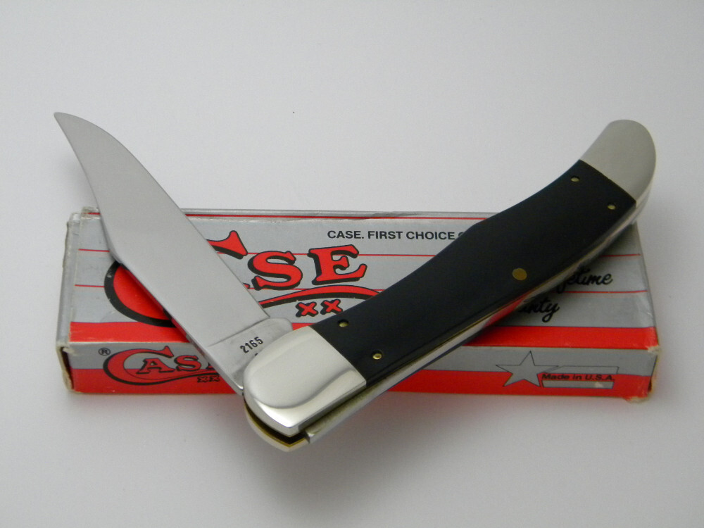 Case XX USA 2165 1988 Slick Black Folding Hunter Knife in Box