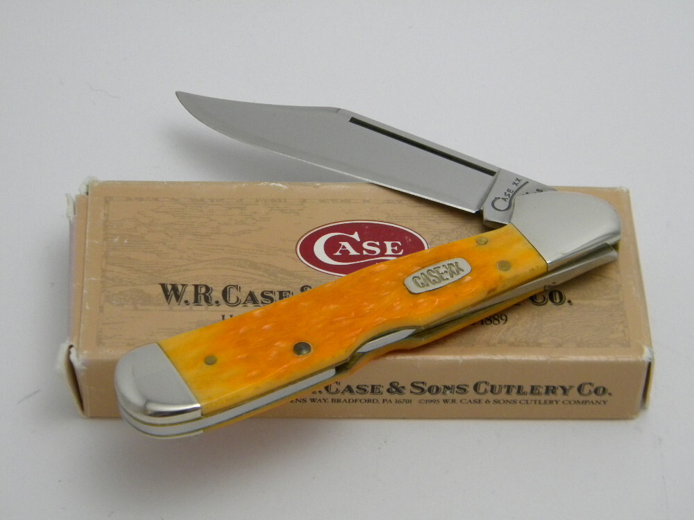 Case XX USA 1998 61549L Orange Bone Copperlock Knife in Box