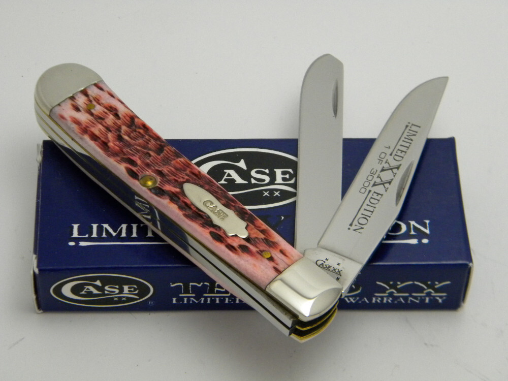 Case XX USA 2005 6254 Raspberry Bone Limited Edition Trapper Knife