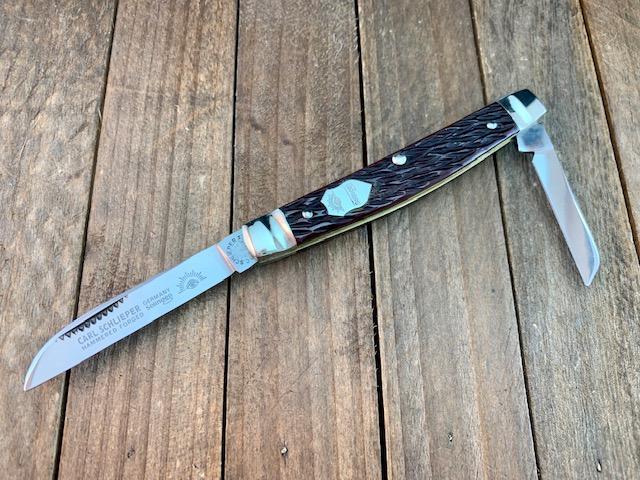 German Eye Carl Schlieper 3 Eye Half Congress Brown Jigged Bone