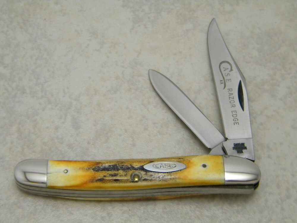 Case XX Stainless USA 52087 Gray Etch Razor Edge 1976 Stag Jack Knife