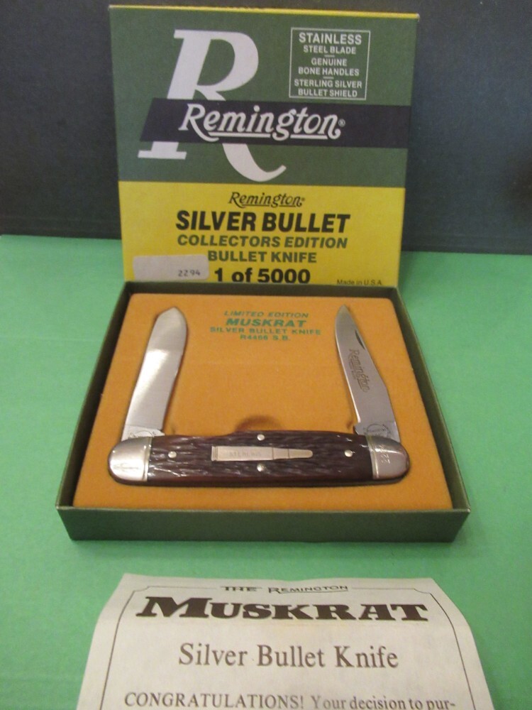 Remington 1988 Silver Bullet Bone Handle Muskrat Model # R4466SB Remington 1988 Silver Bullet Bone Handle Muskrat Model # R4466SB