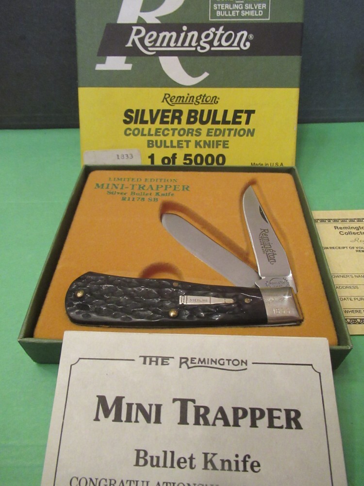 Remington 1991 Silver Bullet Bone Handle Mini Trapper Model