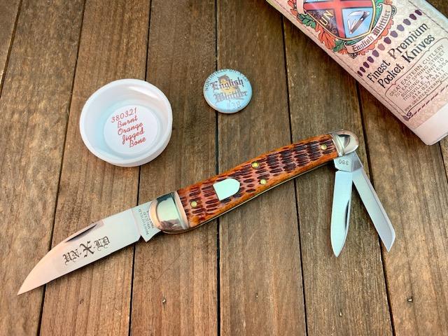 Great Eastern Cutlery English Whittler 38 Burnt Orange Jigged Bone