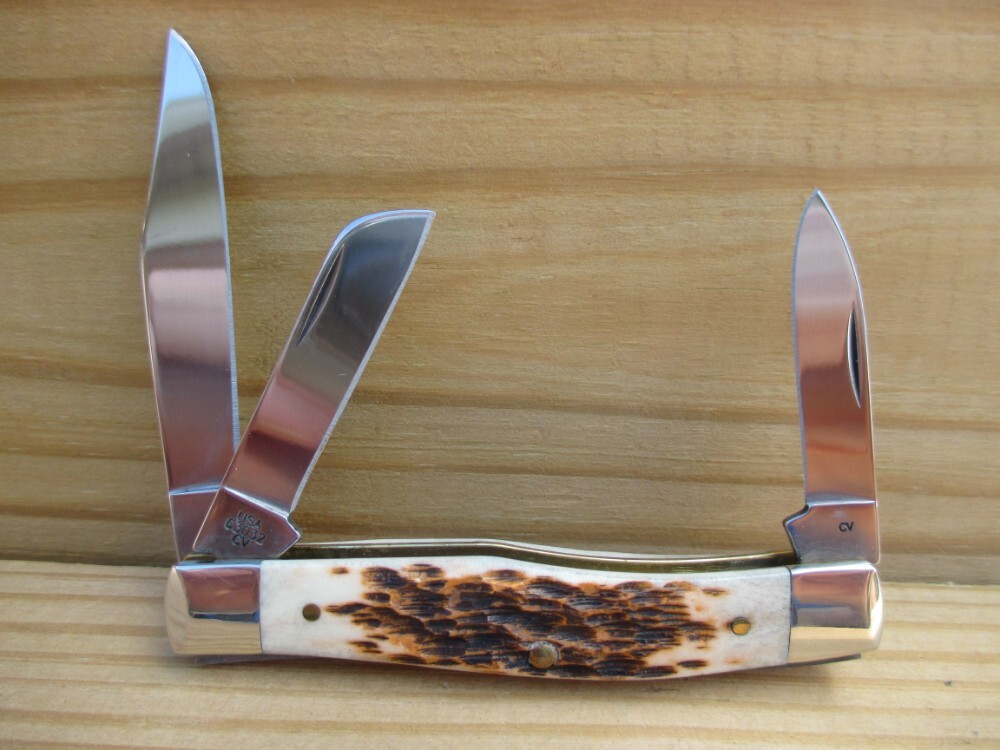 Case XX 63032 Small Stockman Amber Jigged Bone