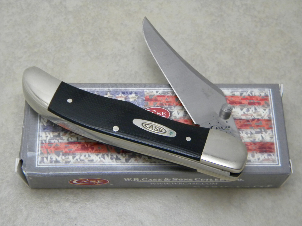 Case XX USA 2014 Black Micarta 101265LC Mid Folding Hunter Knife