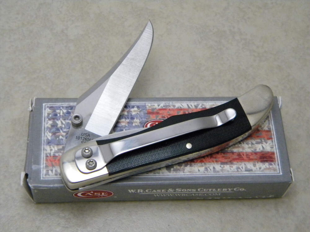Case XX USA 2014 Black Micarta 101265LC Mid Folding Hunter Knife