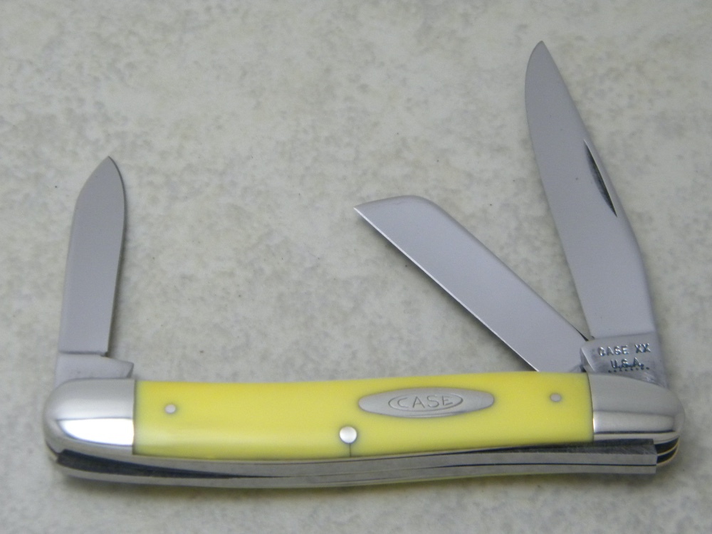 Case XX USA 8 Dot 1972 Yellow 3318HE Medium Stockman Knife