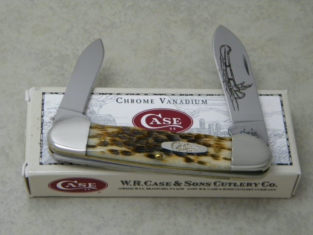 Case XX USA 2005 Amber Bone 62131 CV Canoe Knife in Box