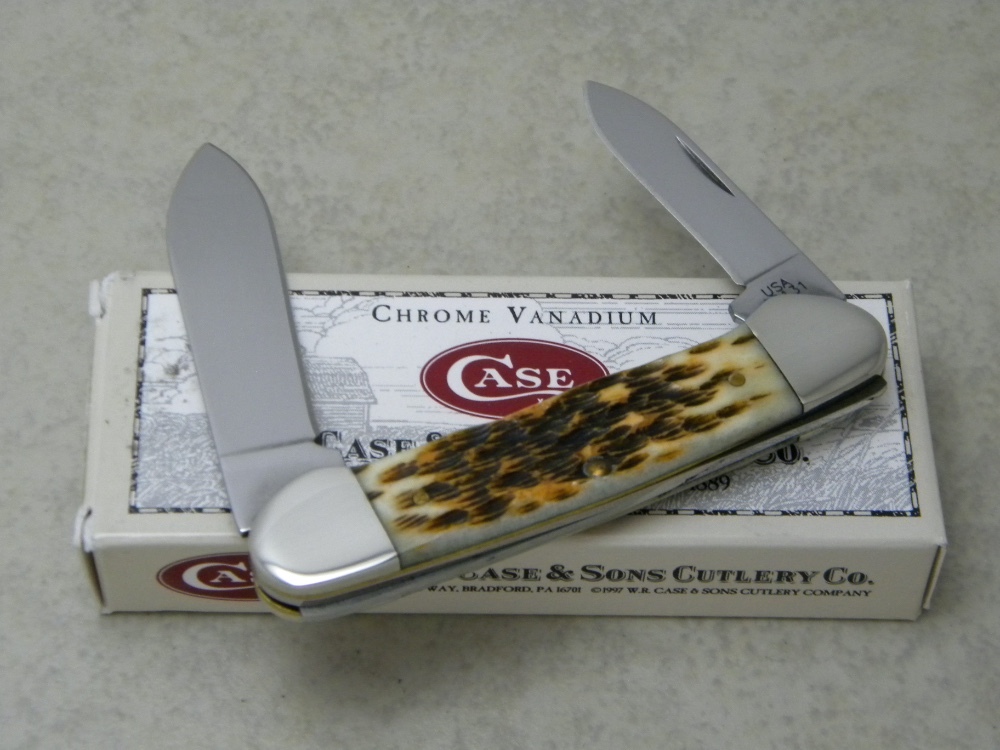 Case XX USA 2005 Amber Bone 62131 CV Canoe Knife in Box