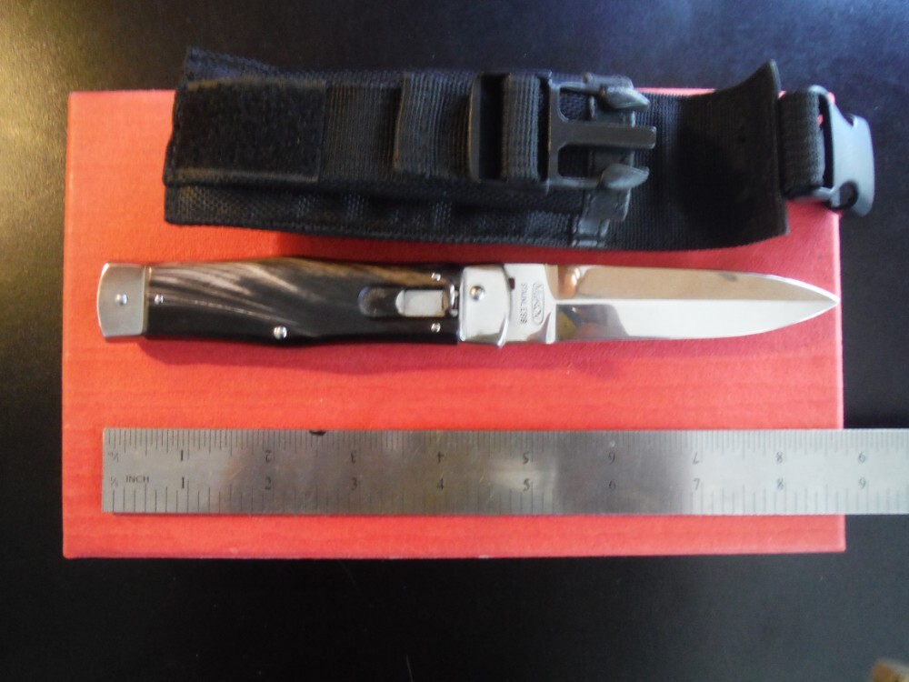 Mikov automatic large switchblade horn handles