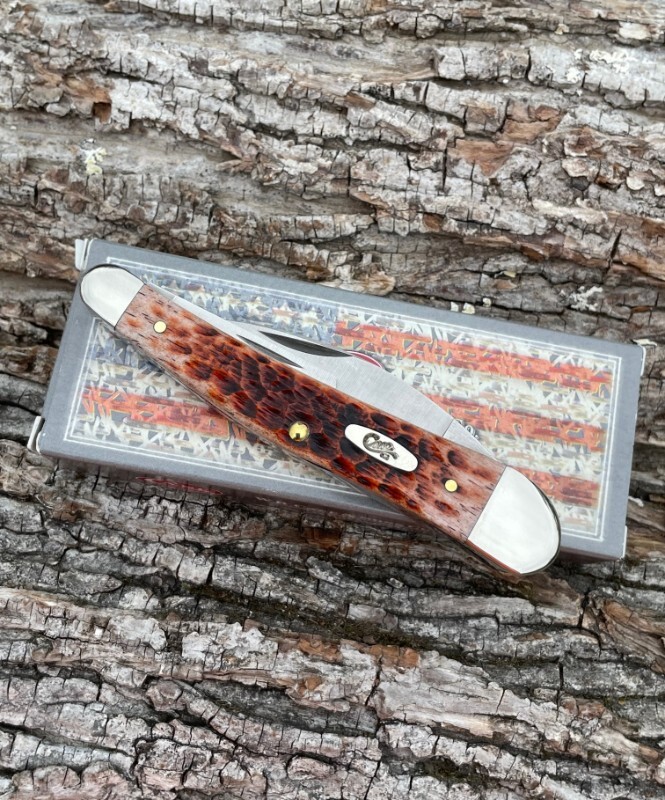 CASE XX ** 2014 CARAMEL JIG BONE SEAHORSE WHITTLER