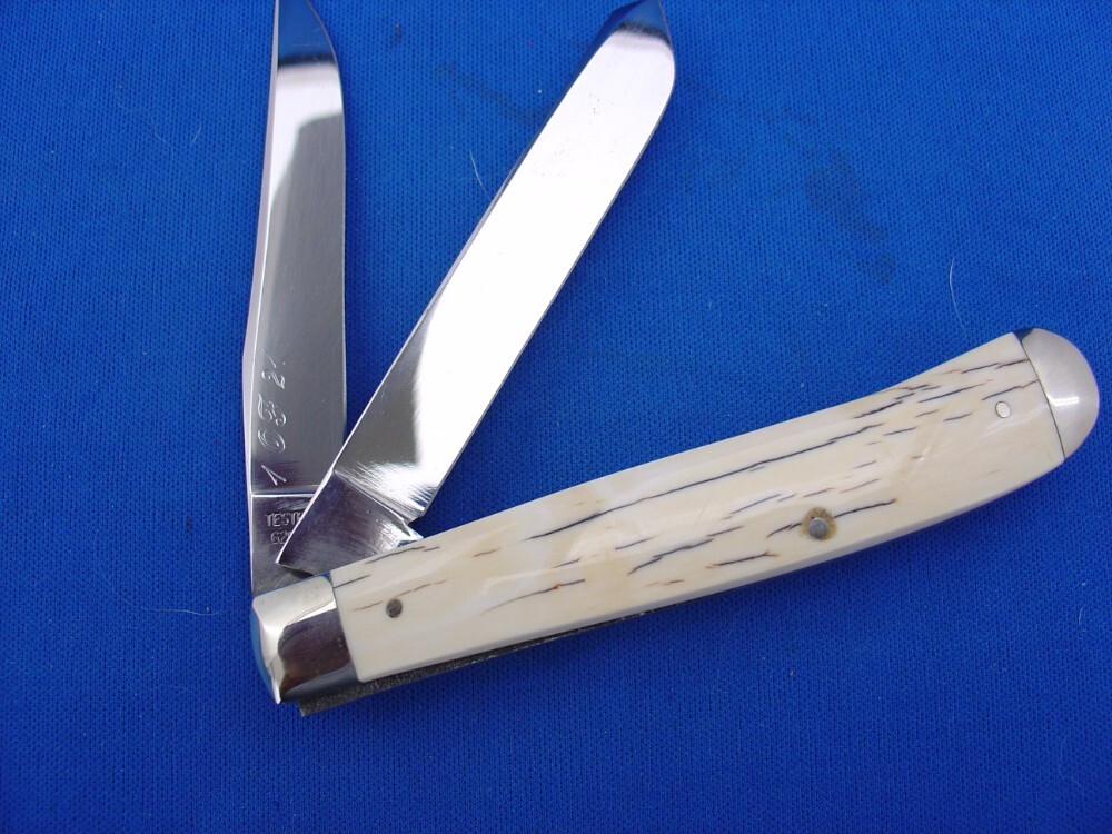 Carl Schlieper / German Eye Brand -3 Blade Whittler Pocket Knife +Nice Bone  Handles -NOS +Orig Box