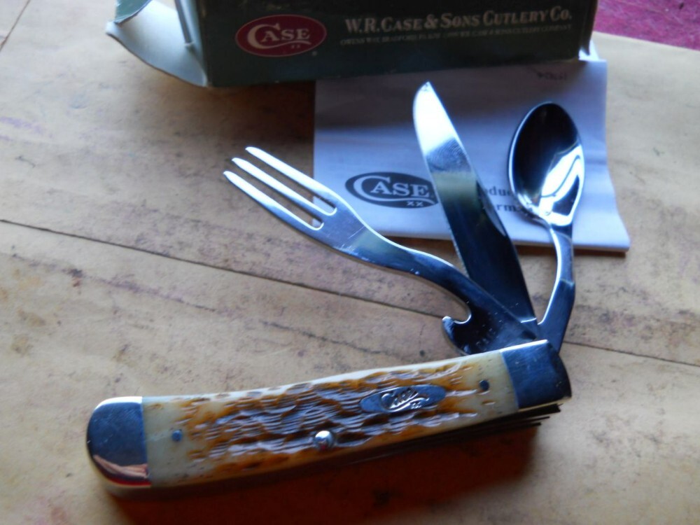 Case 6354HB SS Hobo 未使用品 フルセット 箱付き Case Amber Bone SS Hobo Knife 4-1/8