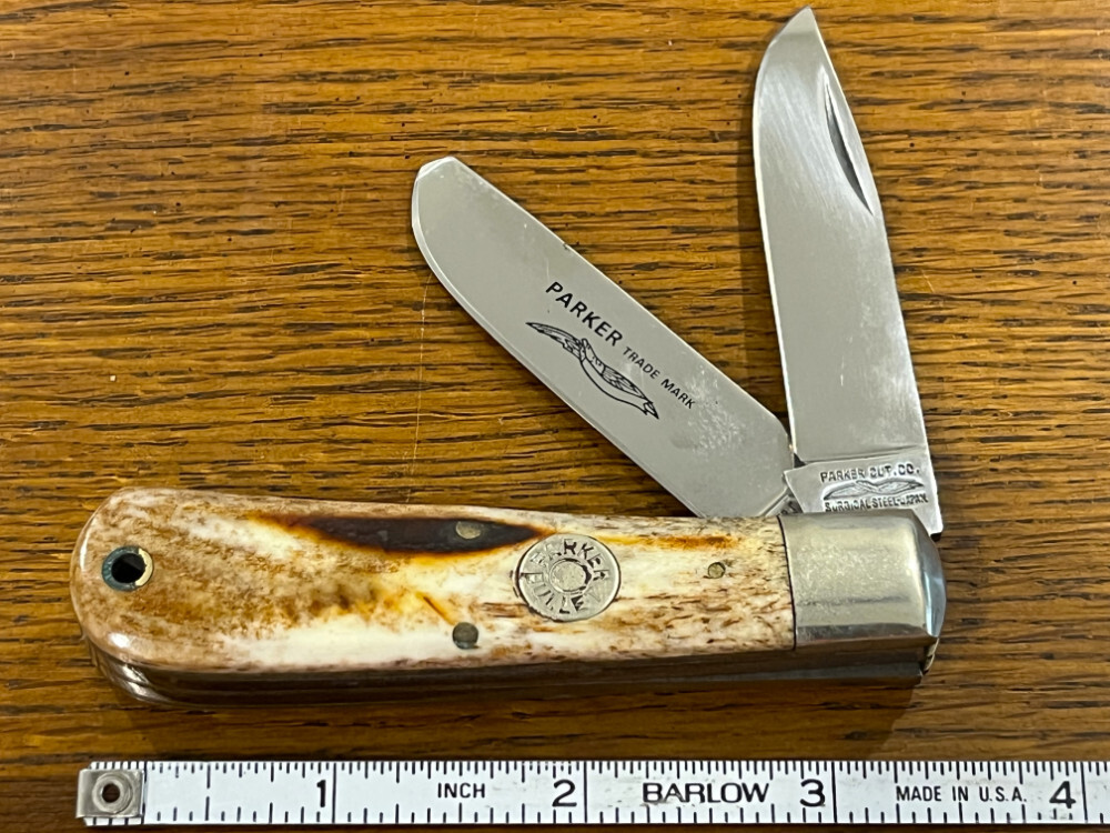 Parker Cut. Co. 1980's 2-Blade Bullet Trapper w/Smooth Bone