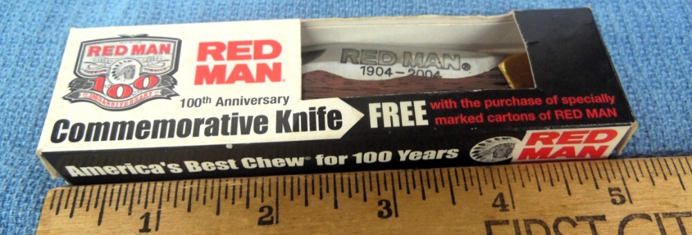 NOT EASILY FOUND RED MAN 100 YEAR COMMEMORATIVE KNIFE UNUSED 2004 NOT EASILY FOUND RED MAN 100 YEAR COMMEMORATIVE KNIFE UNUSED 2004
