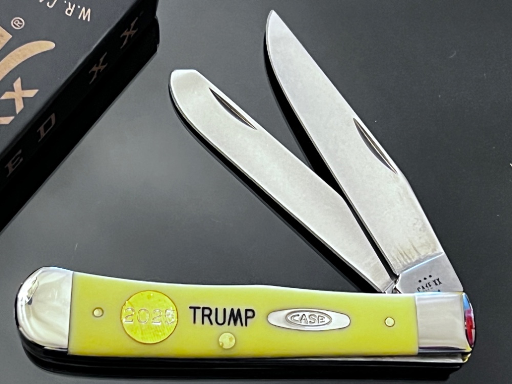 New Case XX USA TRUMP With 2025 Gold Dipped Inlaid Medallion