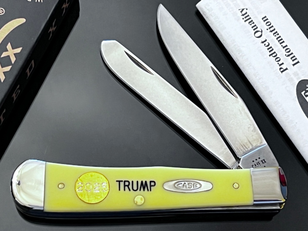 New Case XX USA TRUMP With 2025 Gold Dipped Inlaid Medallion