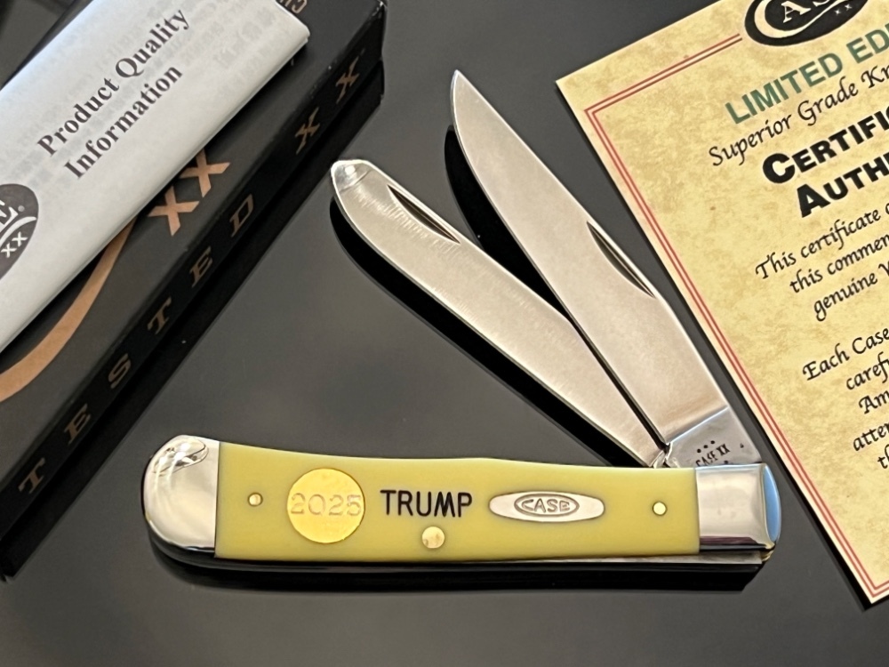 New Case XX USA TRUMP With 2025 Gold Dipped Inlaid Medallion