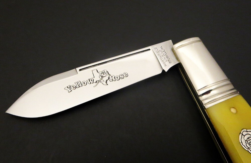トップス NICENESS BARLOW Nice Barlow Two Blade Pocket Knife Yellow Handle - NEW - 23