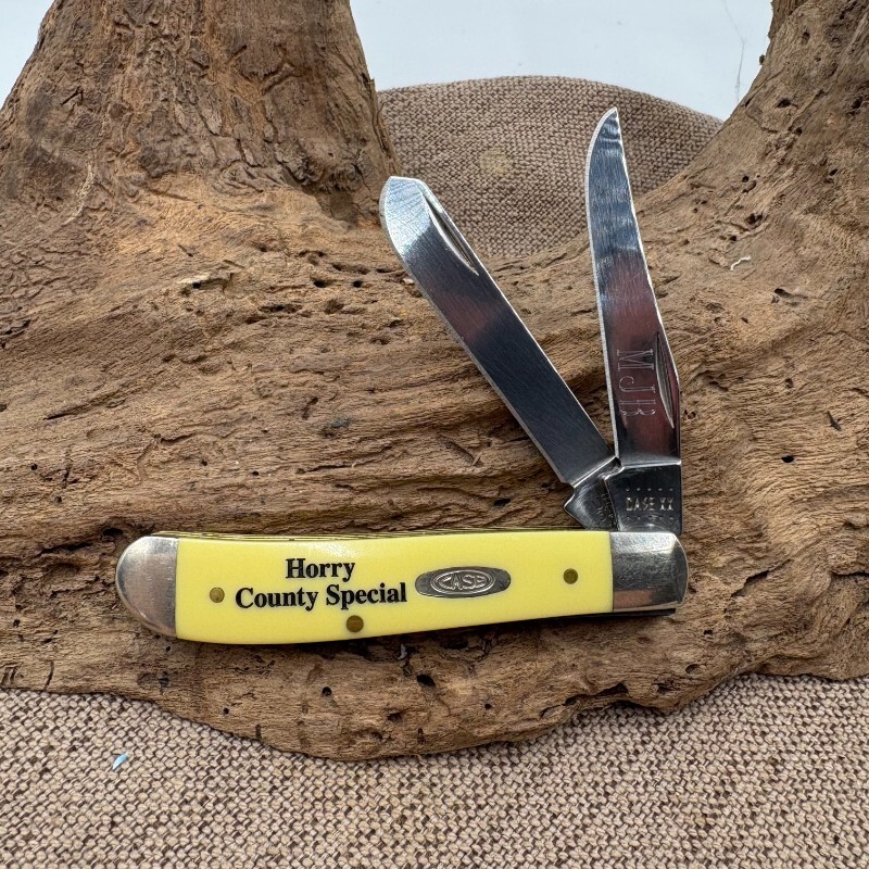 CASE XX 3207 SS MINI TRAPPER SMOOTH YELLOW HANDLE FOLDING POCKET