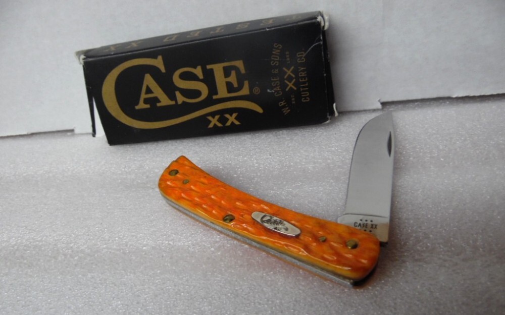 CASE XX 2023 ORANGE BONE PEACH SEED JIG 6137 SOD BUSTER JR MINT IN BOX