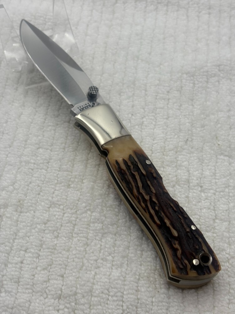 Blackjack Knives Vintage Stag Yukon Skinner Mid Lock Back Made In
