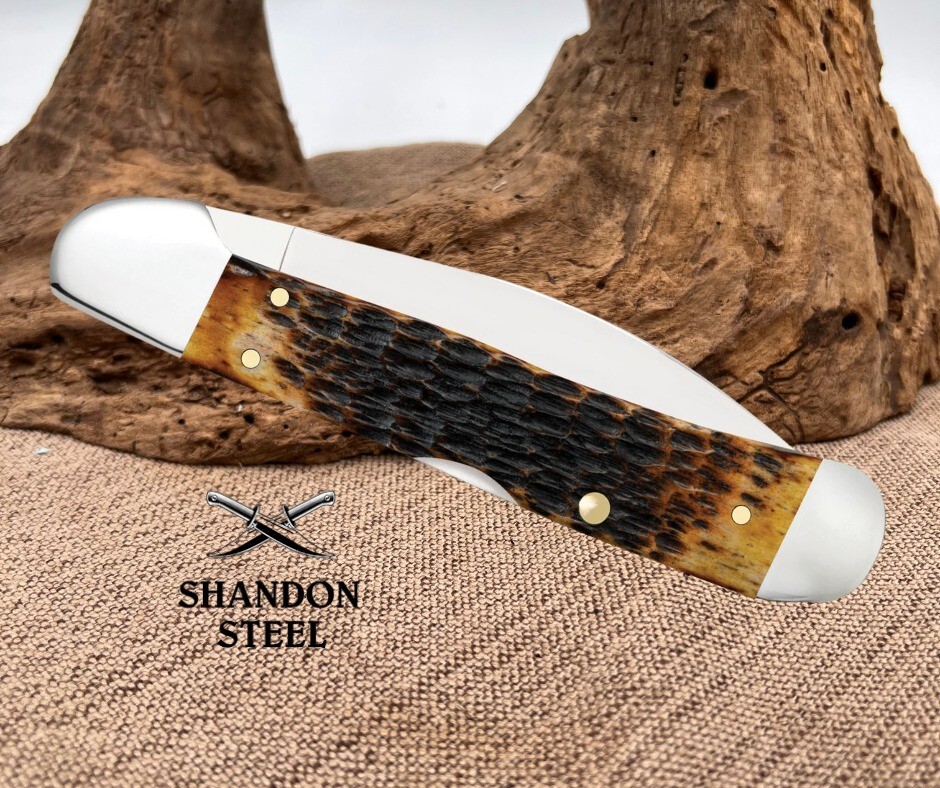 CASE BURNT AMBER ROGERS JIGGED BONE 61549WL CS COPPERLOCK 51392