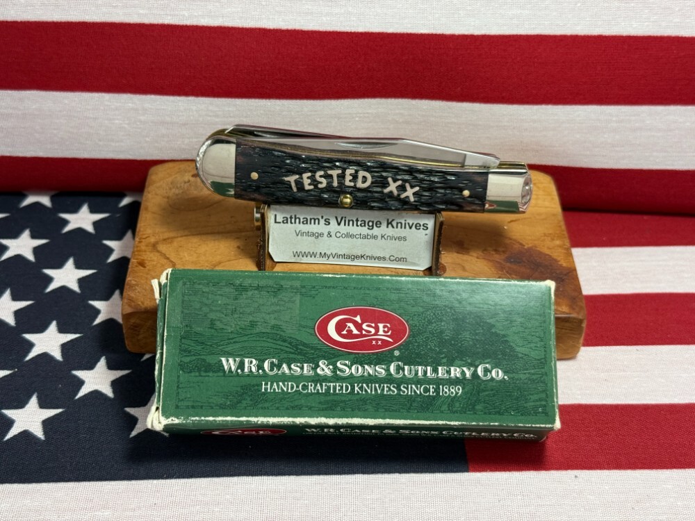 CASE XX USA 2003 TRAPPER 6254 SS MIDNIGHT PURPLE BONE HANDLES