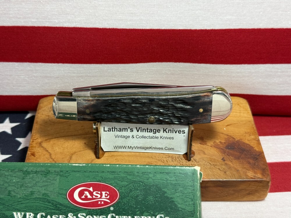 CASE XX USA 2003 TRAPPER 6254 SS MIDNIGHT PURPLE BONE HANDLES