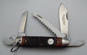 Remington Unofficial Scout With Brown Jigged Delrin Covers 3 5/8