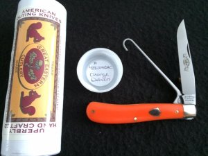 Great Eastern Cutlery - Woodcock Bird Trapper - Orange Delrin  (1095 Carbon Steel)
