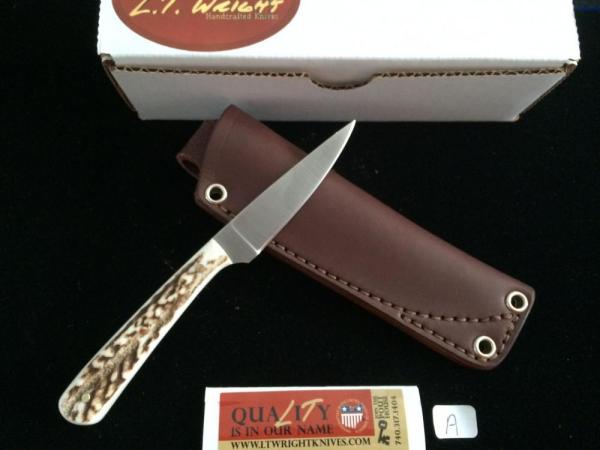 L.T. Wright Handcrafted Knives - Coyote - Stag Handles - A