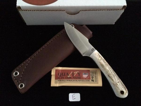 L.T. Wright Handcrafted Knives - Great Plainsman - American Elk Handles  - E