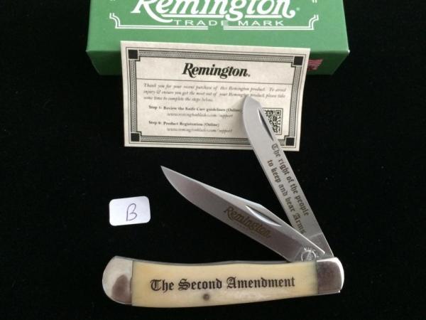 Remington Cutlery USA - Second Amendment Trapper - Smooth White Bone Remington Cutlery USA - Second Amendment Trapper - Smooth White Bone