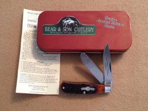 Bear and Son - Custom Heritage Jr. Jumbo Trapper - Carmel Gunstock Bone #100
