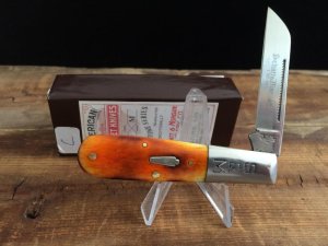 Schatt and Morgan - #69 Barlow - Single Sheepsfoot Blade - Smooth Burnt Orange Bone Handles - C