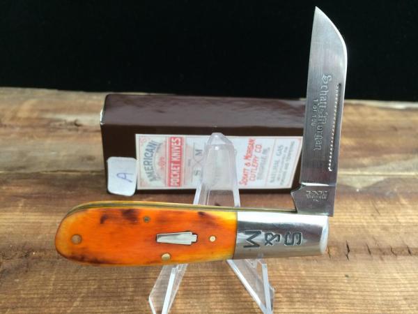 Schatt and Morgan - #69 Barlow - Single Sheepsfoot Blade - Smooth Burnt Orange Bone Handles - A Schatt and Morgan - #69 Barlow - Single Sheepsfoot Blade - Smooth Burnt Orange Bone Handles - A